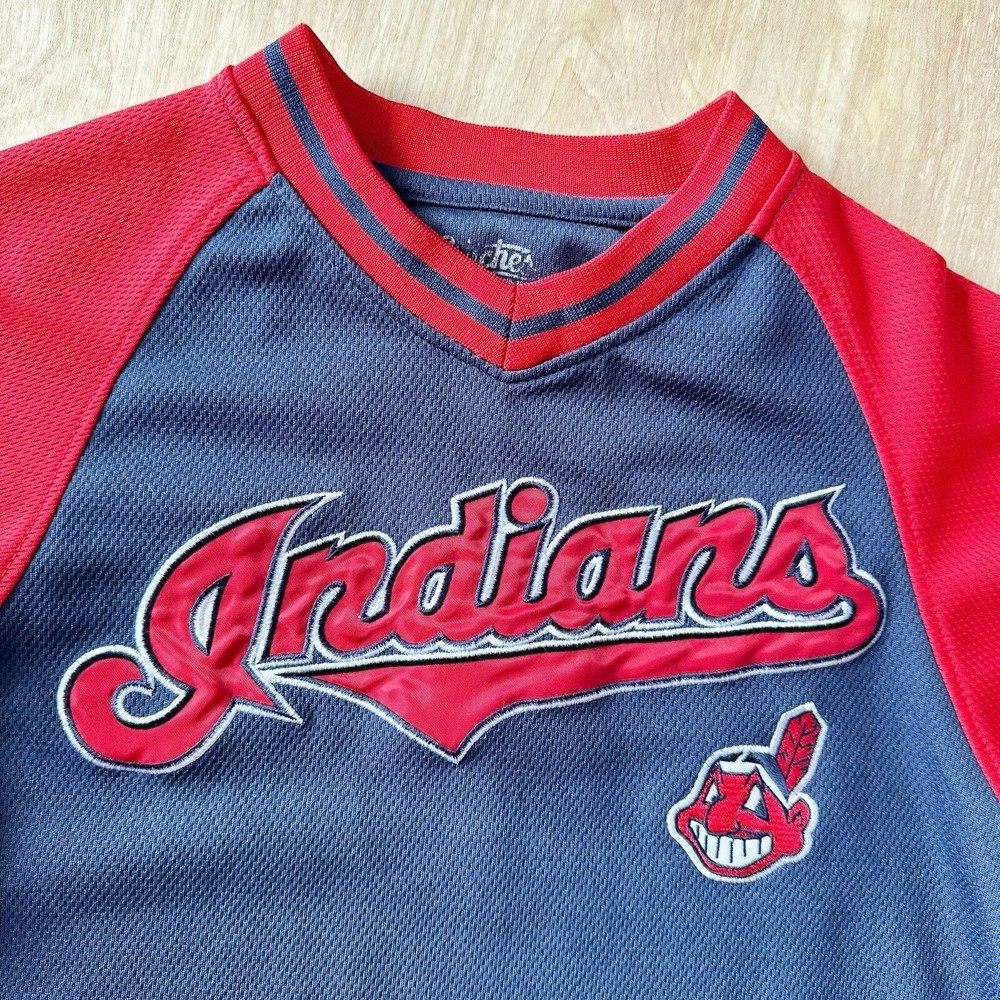 Cleveland Indians Youth Medium Jersey MLB Stitches Genuine Chief Wahoo Baseball - Picture 2 of 11